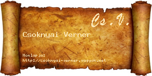 Csoknyai Verner névjegykártya